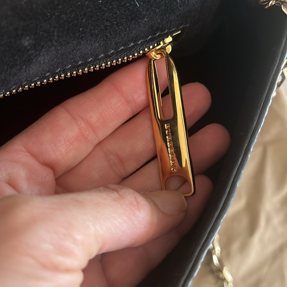 AUTHENTIC BURBERRY PEBBLED LEATHER ADJUSTABLE CHAIN SHOULDER BAG BLACK PRISTINE - Picture 11 of 15